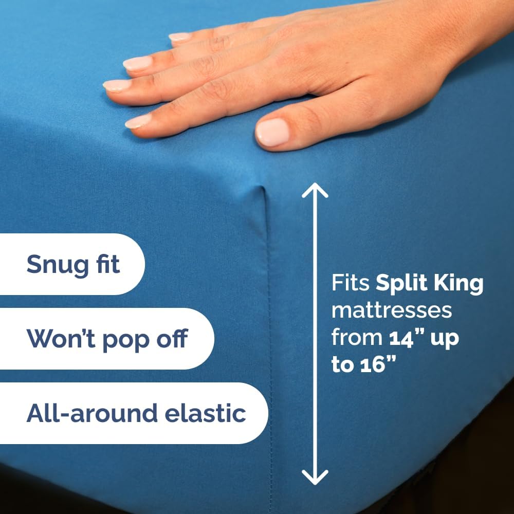 Flex Top Split Head King 4 Piece Sheet Set - Ultra-Soft, Breathable & Cooling Bed Sheets Set - Hotel Luxury Bedding for Women & Men with…