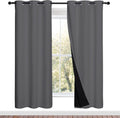 Nicetown Grey Full Shade Curtain Panels, Pair of Energy Smart & Noise Blocking Out Blackout Drapes for Dining Room Window, Thermal Insulate…