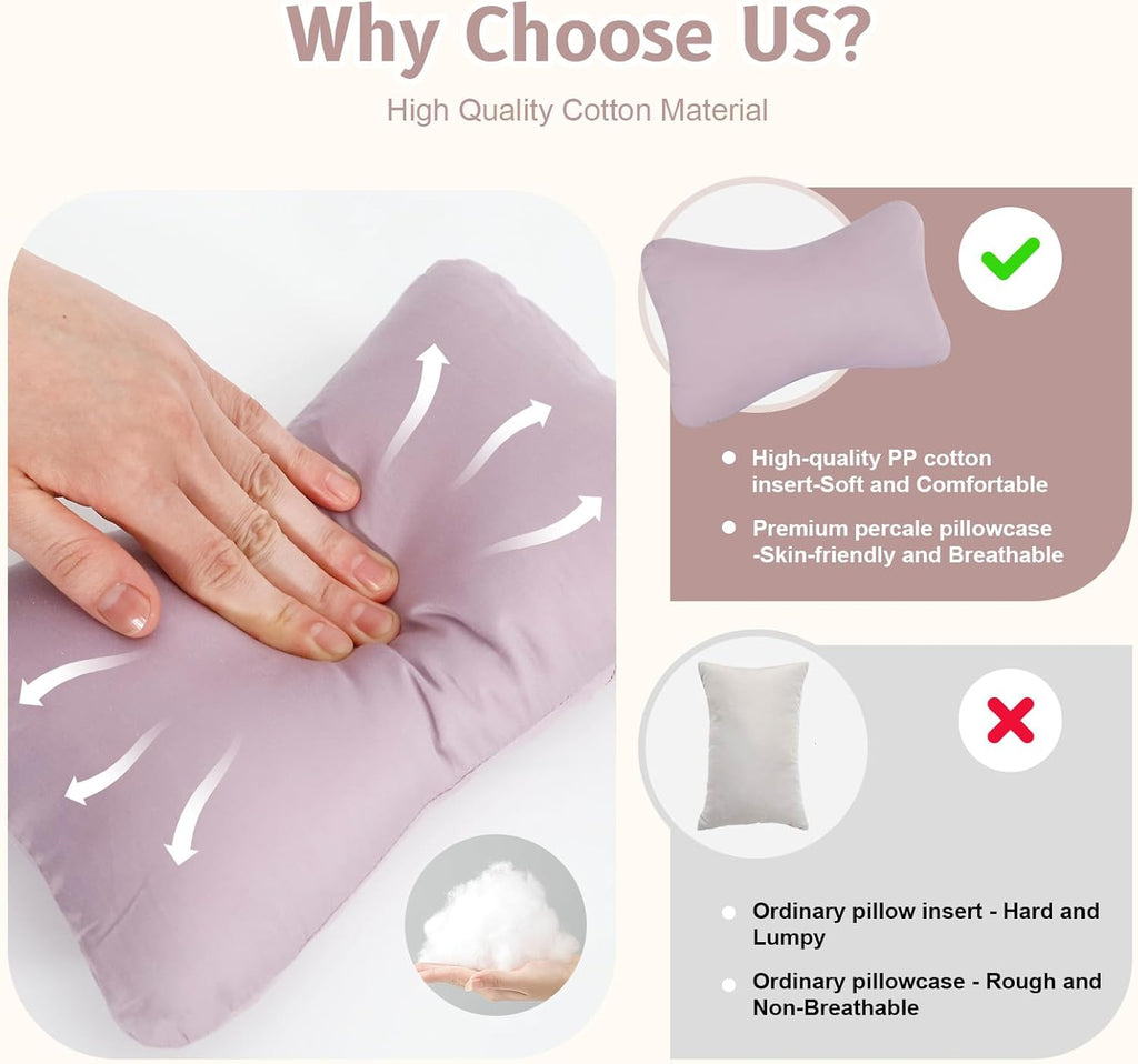 vocheer Small Pillows for Sleeping, 11"x7" Mini Pillow for Travel, Tiny Pillow for Neck, Lumbar, Knee, Wrist, Pets, Cotton Small Back Pillo…