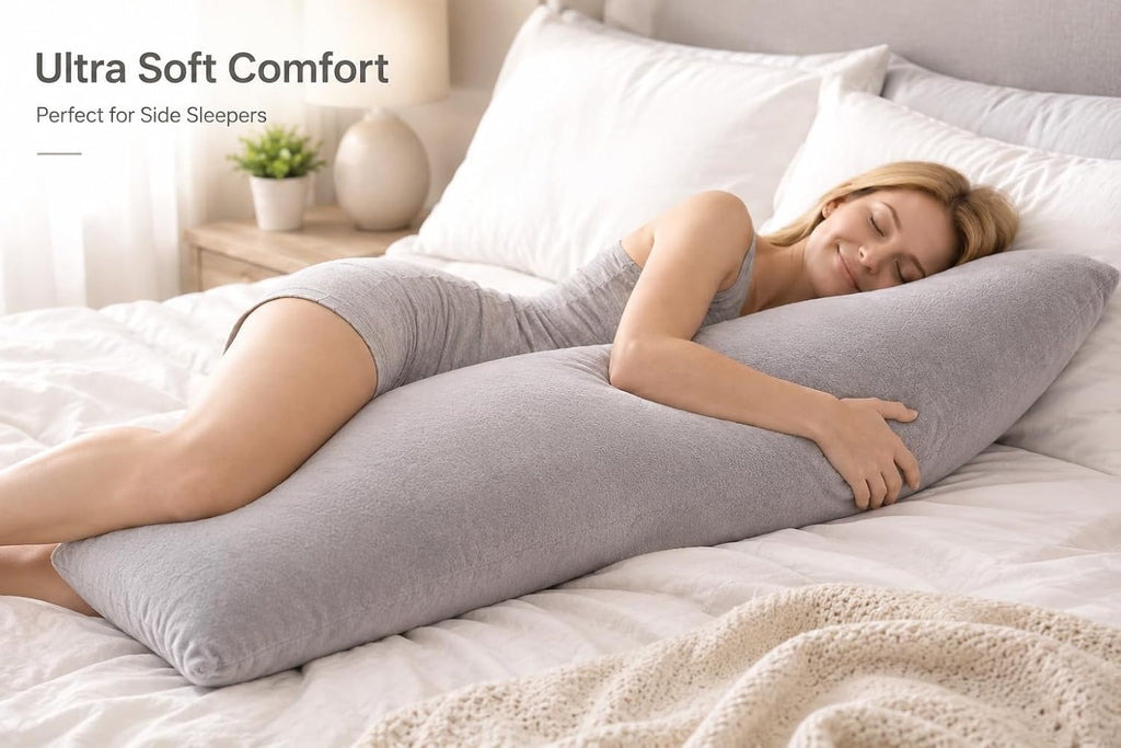Evolive Body Pillow Cover 21"x54", Ultra Soft Plush Body Pillowcase with Hidden Zipper, Cozy Fluffy Long Pillow Case for Side Sleepers, Pre…