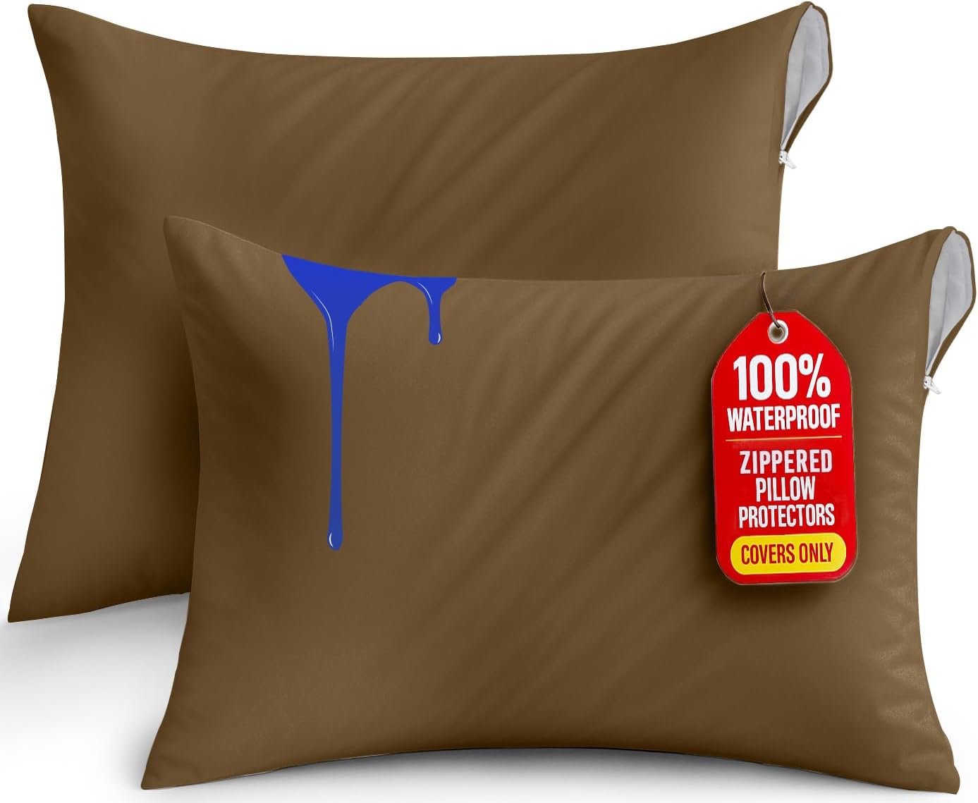 Utopiabedding Utopia Bedding 100% Waterproof Pillow Protectors with Zipper Standard Size (Set of 2), Bed Bug and Dust Mite Proof Zippered P…