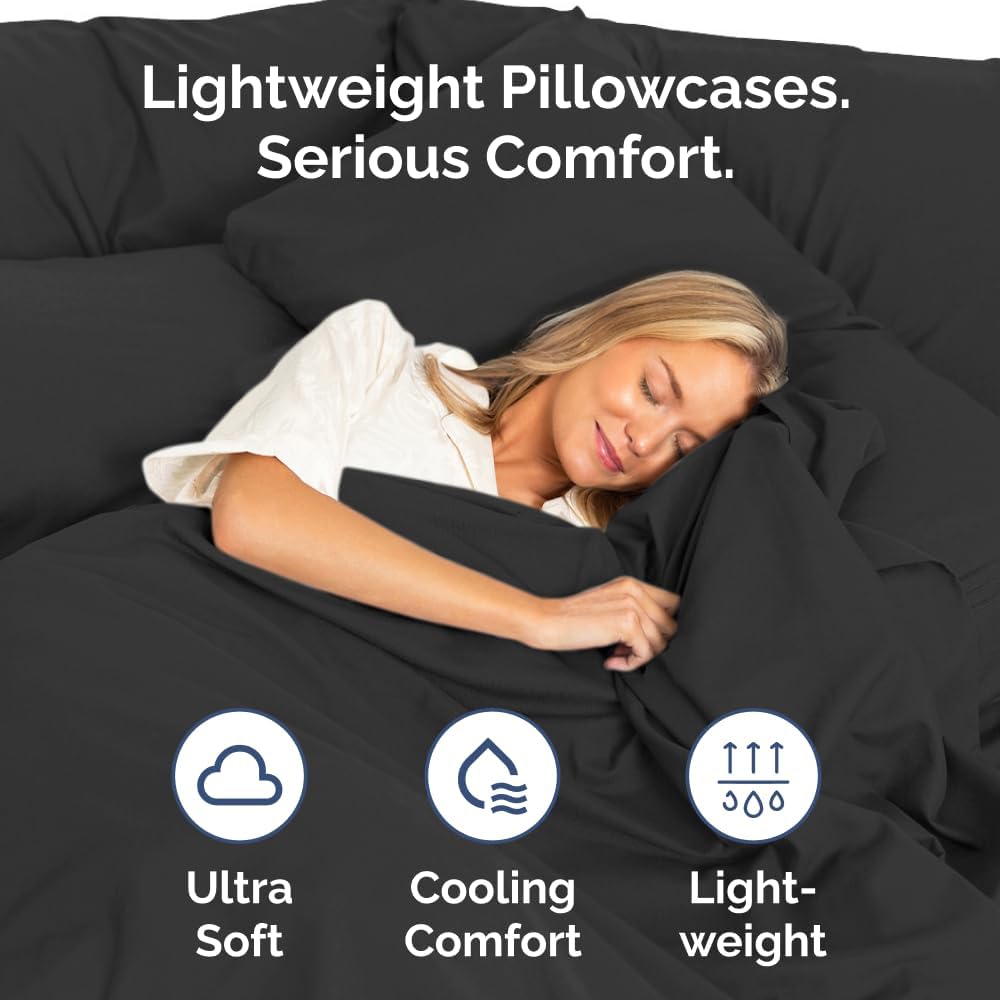 CGKUnlimited Queen Pillow Cases - 2 Pack - Super Soft Pillowcase Covers - Envelope Enclosure - Hotel Quality Pillow Protectors - Wrinkle Fr…