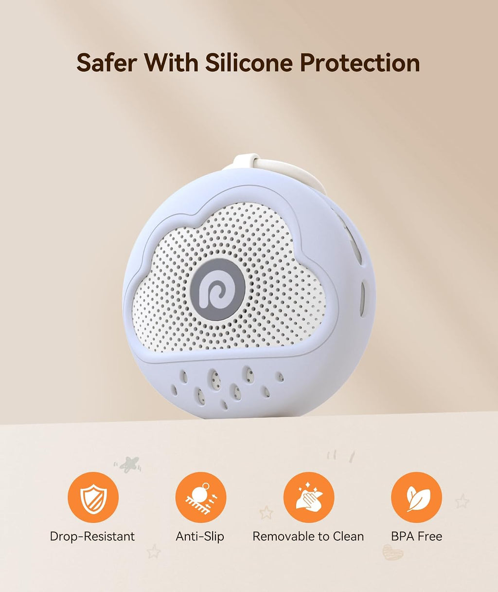 Dreamegg White Noise Machine - Portable Sound Machine Baby with Safe Silicone Cover, Features Powerful Battery, 21 Soothing Sound, Noise Ca…