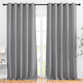 NICETOWN Blackout Silver Grey Curtains & Drapes for Bedroom - Noise Reducing Thermal Insulated Solid Grommet Room Darkening Window Drapes…