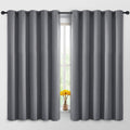 Yakamok Blackout Curtains Room Darkening Thermal Insulated Window Panels, Solid Grommet Top Drapes for Bedroom/Living Room(62Wx63L, Grey…