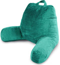 Milliard Reading Pillow with Arms, Teal, Shredded Memory Foam Back Pillow for Bed Sitting Up - Sit Up Backrest Support for Reading & Rest…
