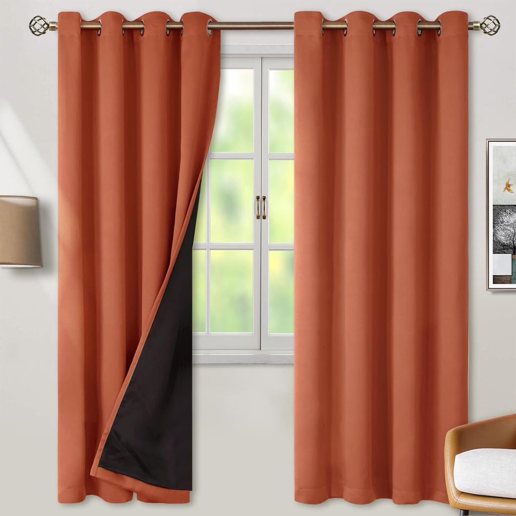 BGment Thermal Insulated 100% Blackout Curtains 72 Inch Length 2 Panels, Total Light Blocking Curtains for Bedroom, Grommet Window Drapes w…