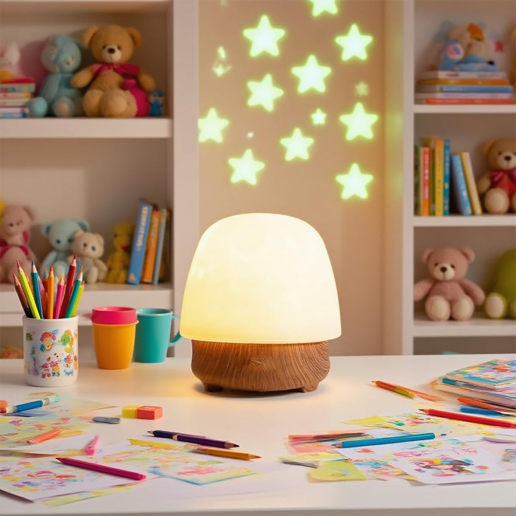 Night Light & Bluetooth Noise Machine with Ocean Wave Projector, Speaker, Lampshade & Remote - 4 White Noise, 16-Color Touch Dimming for…