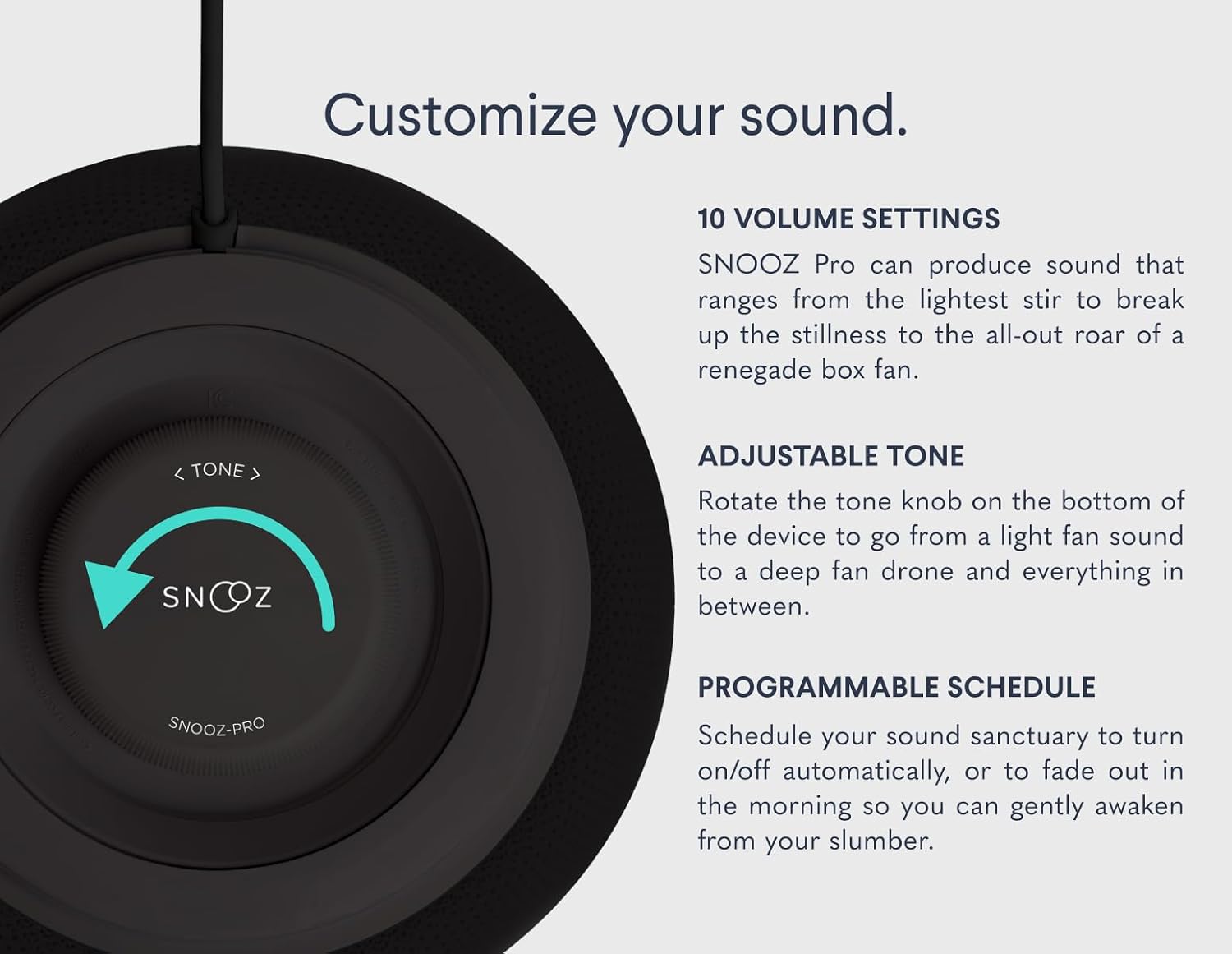 SNOOZ Pro - Smart White Noise Machine & Travel Case - Real Fan Inside, Non-Looping White Noise, Adjustable Tone & Volume - App-Based…