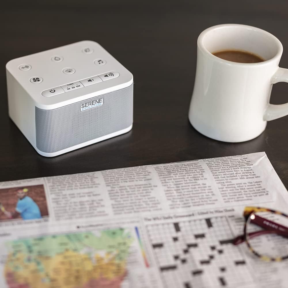 Serene Evolution 45 Sound Portable White Noise Machine - Sleep Sound Machine for Adults, Kids, Baby, Home, Office Privacy - White Noise…