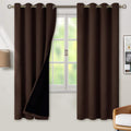 BGment Thermal Insulated 100% Blackout Curtains for Bedroom with Black Liner, Double Layer Full Room Darkening Noise Reducing Grommet Curta…