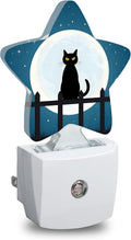 Star Night Light with Dusk to Dawn Sensor, Starry Night Cat Plug in Night Light for Kids Bedroom Nursery, Soft Warm Glow Lamp for Hallway…