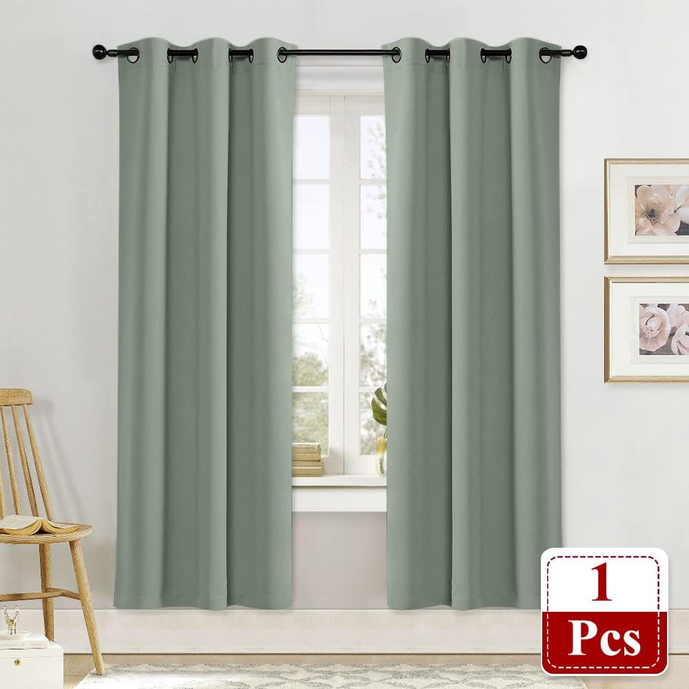 NICETOWN Blackout Curtain Window Drape Panel Noise Reducing Solid Grommet Top Blackout Room Darkening Curtain/Drape for Kid's Room (Sage…