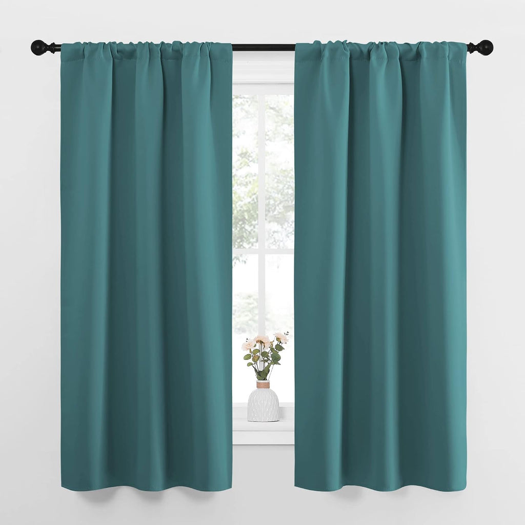 NICETOWN Bedroom Curtains, Three Pass Microfiber Noise Reducing Thermal Insulated Solid Rod Pocket Blackout Window Curtains for Kids Room…