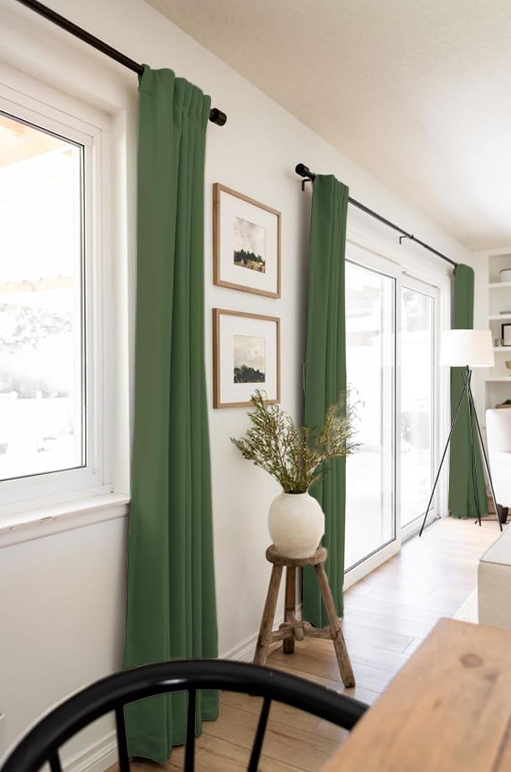 100BlackoutShield 100% Blackout Shield Linen Blackout Curtains for Bedroom 84 Inches Long, Back Tab/Rod Pocket Living Room Drapes, Thermal…