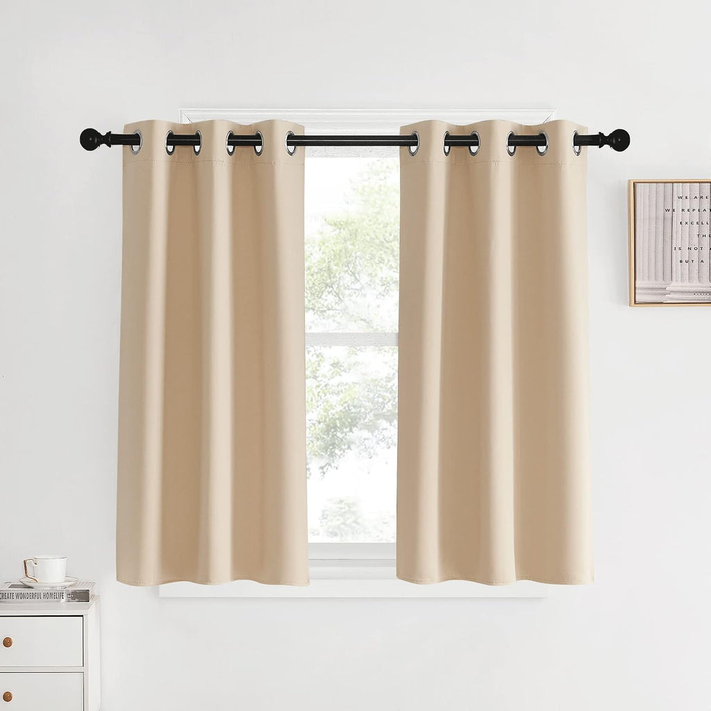 NICETOWN Bedroom Blackout Curtains and Drapes, Biscotti Beige, Set of 2, 34 by 40, Window Treatment Thermal Insulated Solid Grommet…