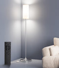 luckystyle LED Floor Lamp for Living Room, Dimmable Standing Lamps with Foot Switch, Remote Custom Color Temperature Silver Pole Lamp with…
