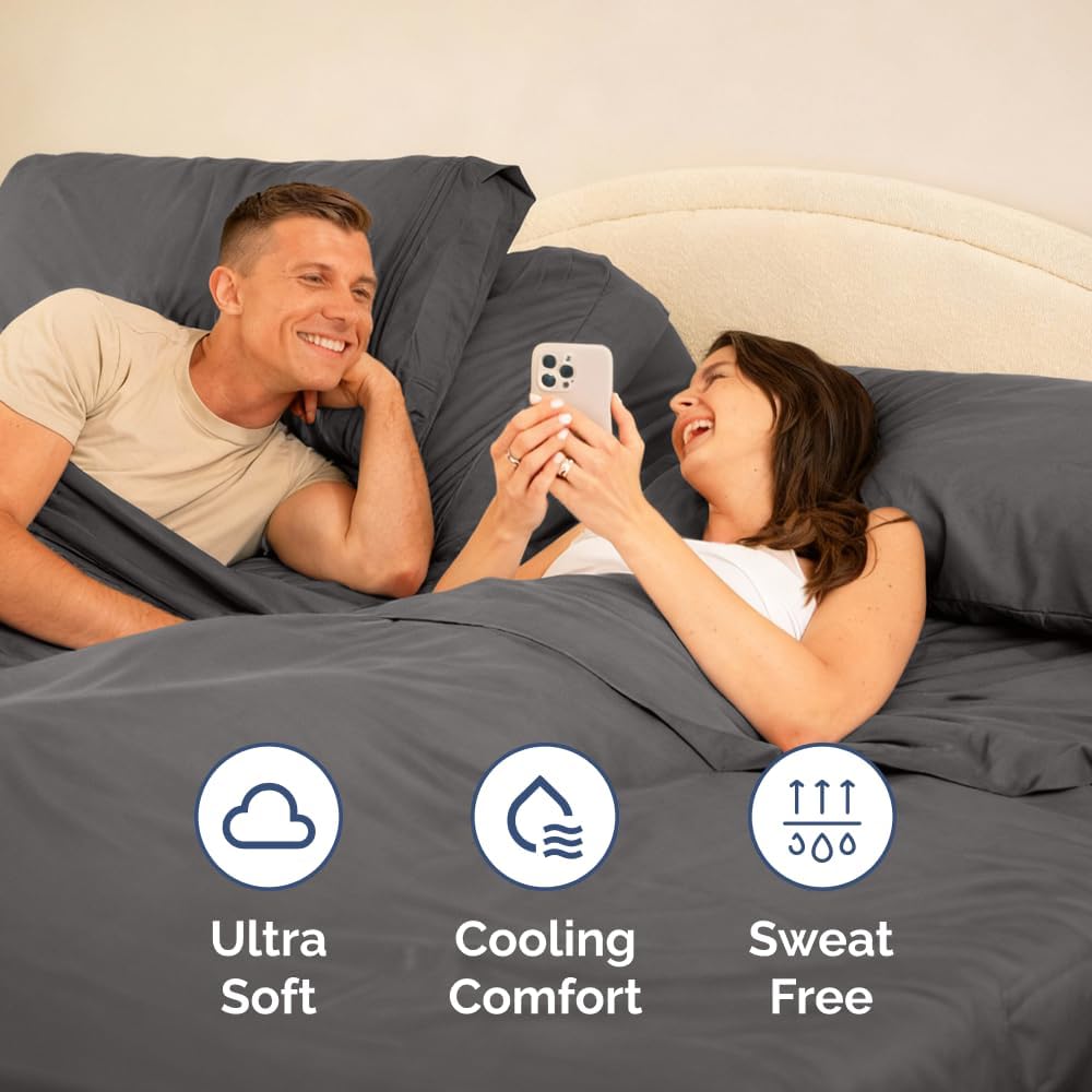 Flex Top Split Head King 4 Piece Sheet Set - Soft, Breathable & Cooling Bed Sheets Set - Hotel Luxury Bedding for Women & Men with Deep…