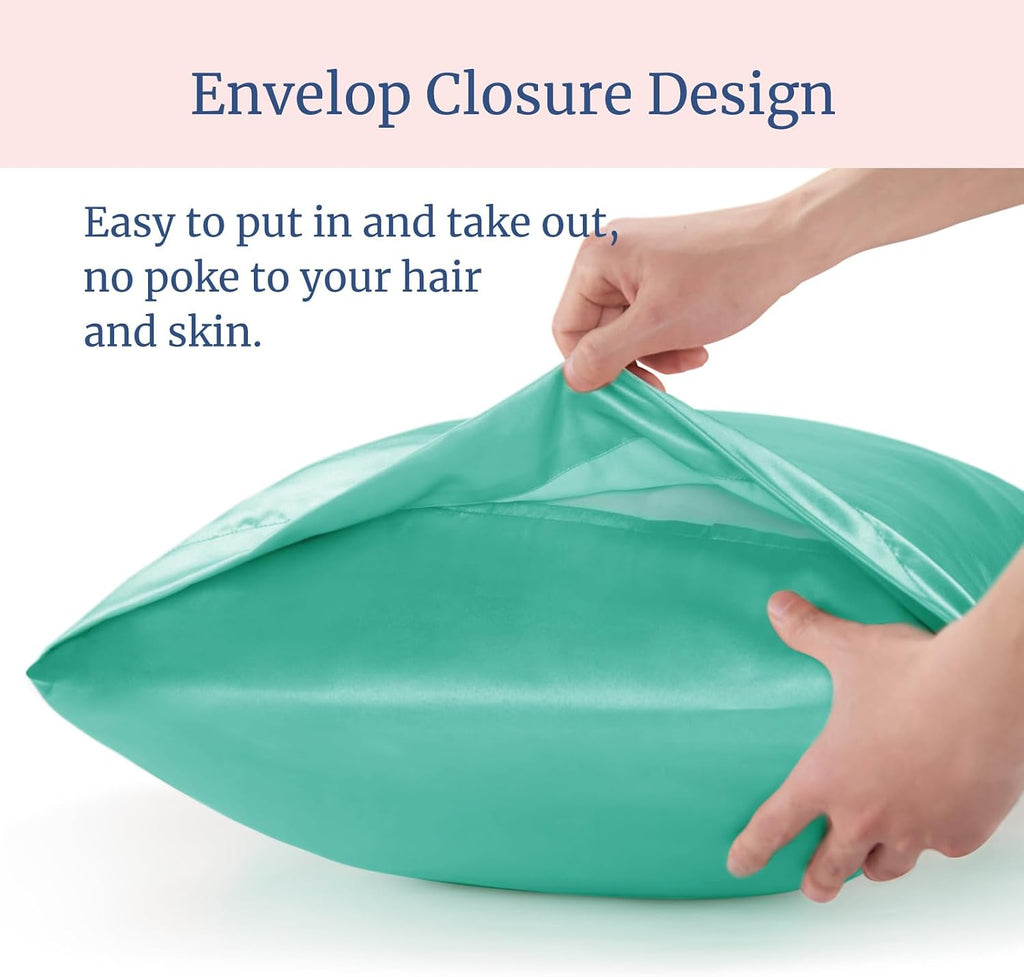 Bedelite Satin Pillowcase for Hair and Skin, Super Soft and Cooling Similar to Silk Pillow Cases 2 Pack with Envelope Closure, Gift for Wom…