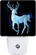 Blue Deer Night Light, Northern Lights Night Lights Plug into Wall Decor for Bedroom, Bathroom, Hallway, Kitchen, Dusk to Dawn Sensor…
