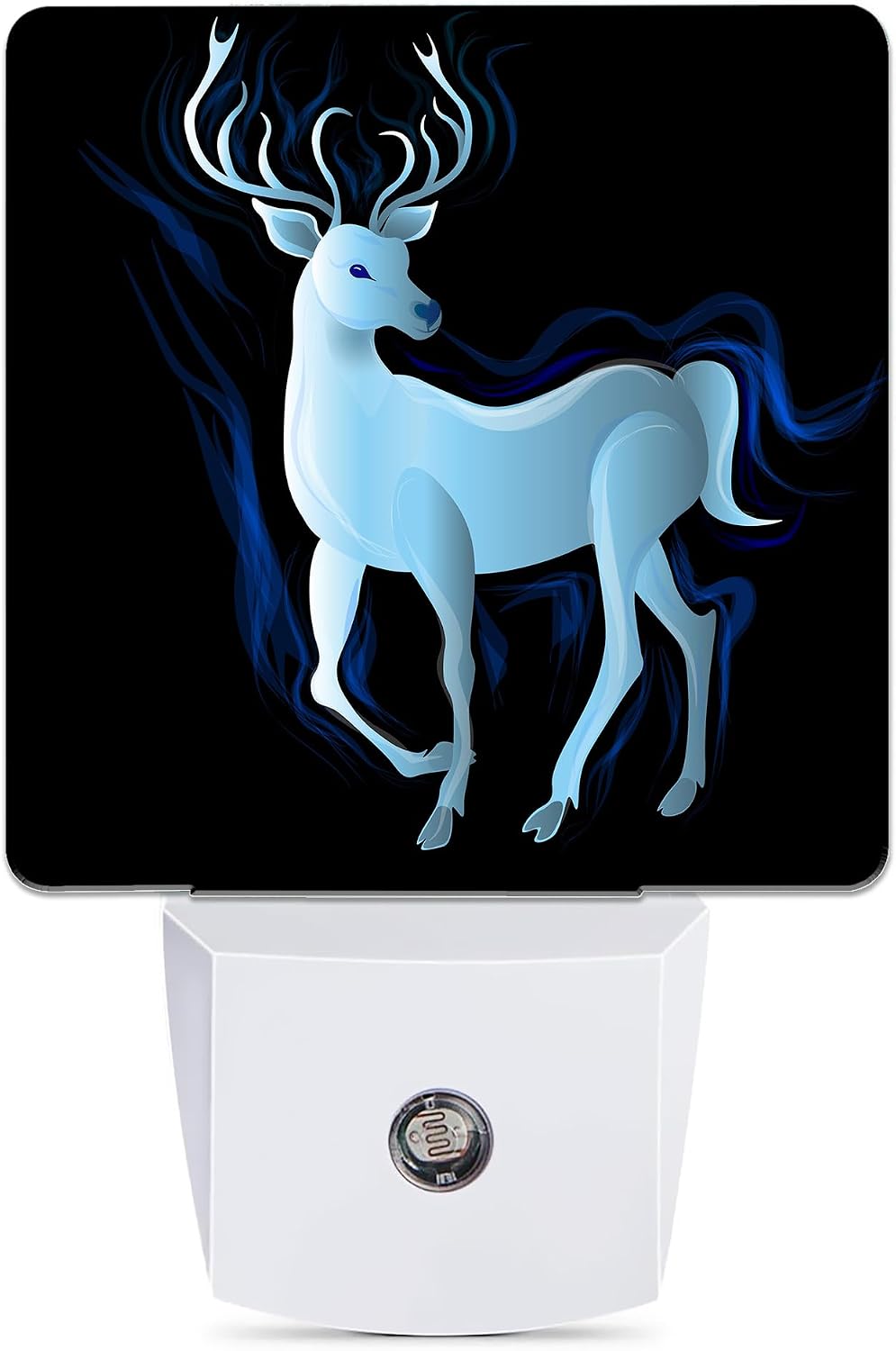 Blue Deer Night Light, Northern Lights Night Lights Plug into Wall Decor for Bedroom, Bathroom, Hallway, Kitchen, Dusk to Dawn Sensor…