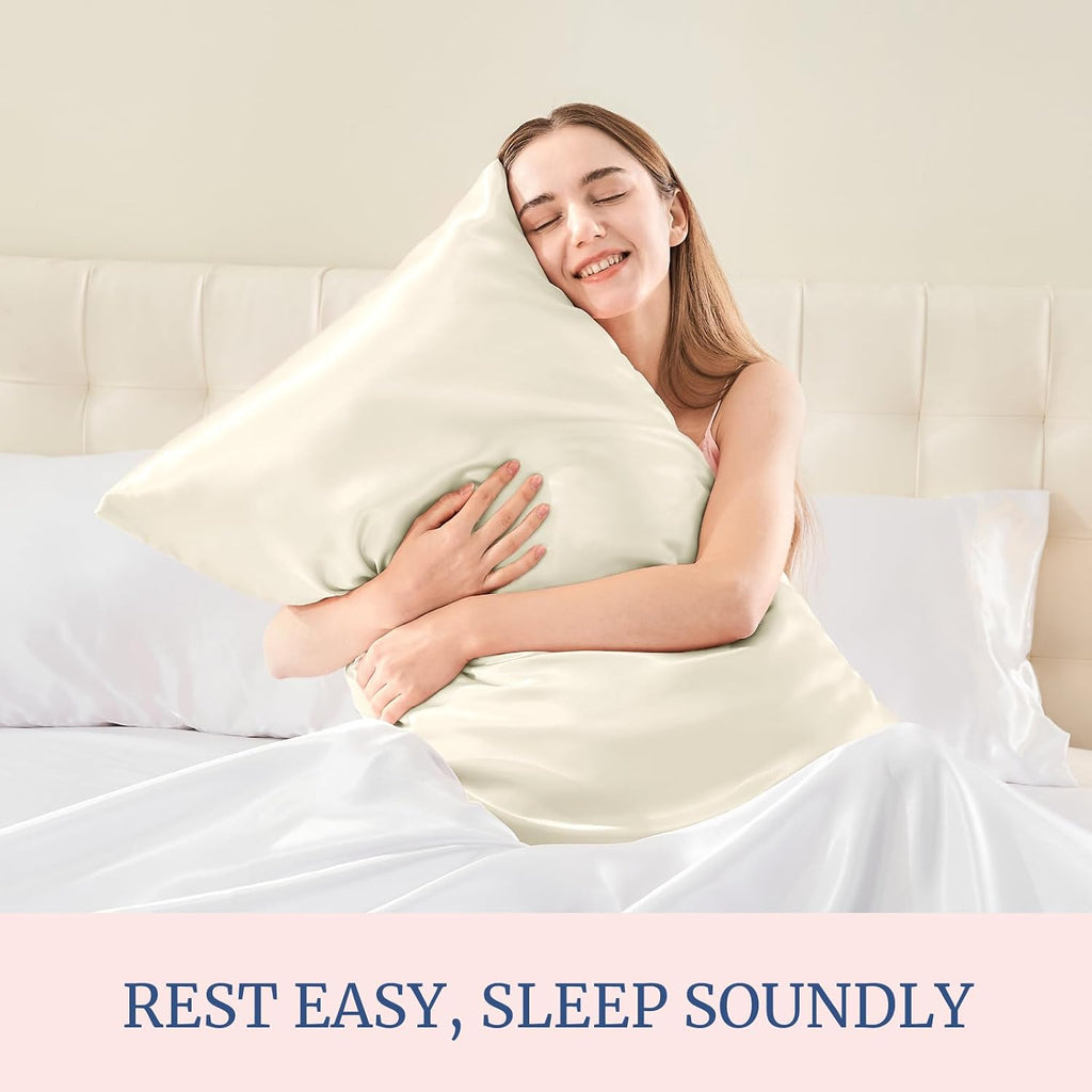 Bedelite Satin Pillowcase for Hair and Skin, Super Soft and Cooling Similar to Silk Pillow Cases 2 Pack with Envelope Closure, Gift for Wom…