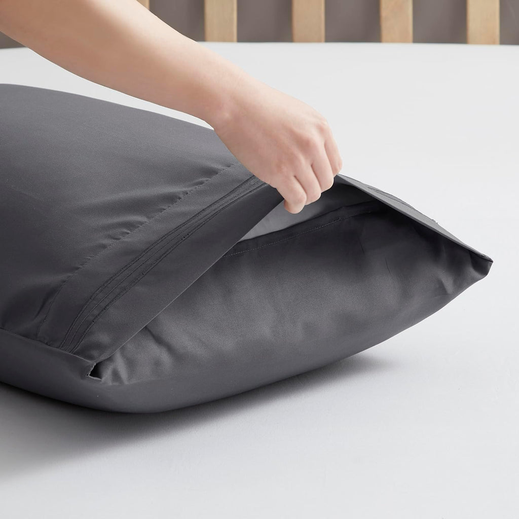 Nestl Grey King Pillow Cases 2 – Soft King Size Pillow Case, 1800 Brushed Microfiber Pillowcases, Envelope Closure Pillowcase, King Pillow…