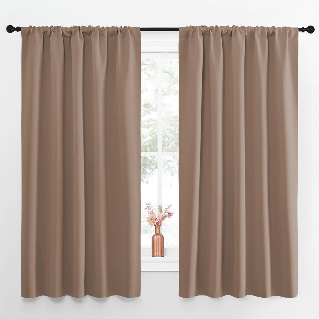 NICETOWN Bedroom Blackout Panels - Window Treatment Thermal Insulated Solid Rod Pocket Blackout Curtains/Drapes for Kitchen Decoration…