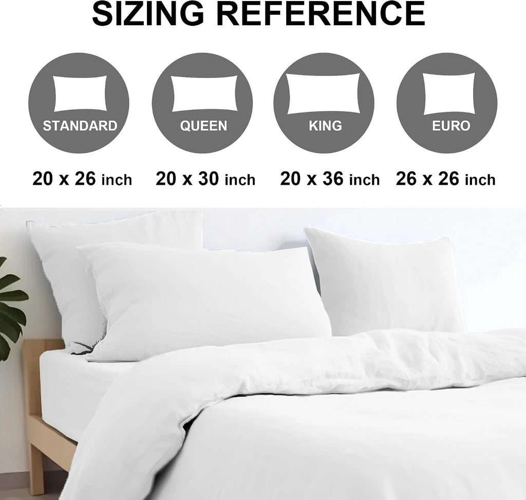 Chuffed Linen Pillow Cases 2 Pack 100% Linen Standard Pillowcases, Breathable and Cooling Washed Queen Pillow Shams with Zipper Closure, 20…