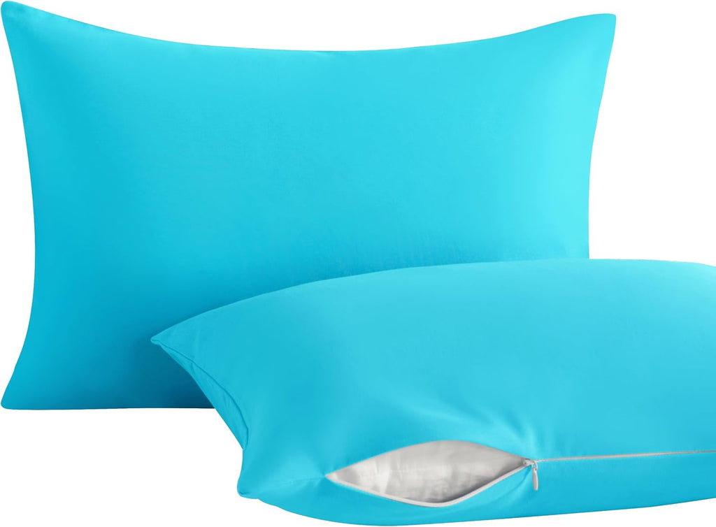 Ntbay 2 Pack Toddler Pillows with Pillowcases, Soft Cotton Down Alternative 13x18 with Microfiber Zippered Pillowcases for Sleeping in Crib…
