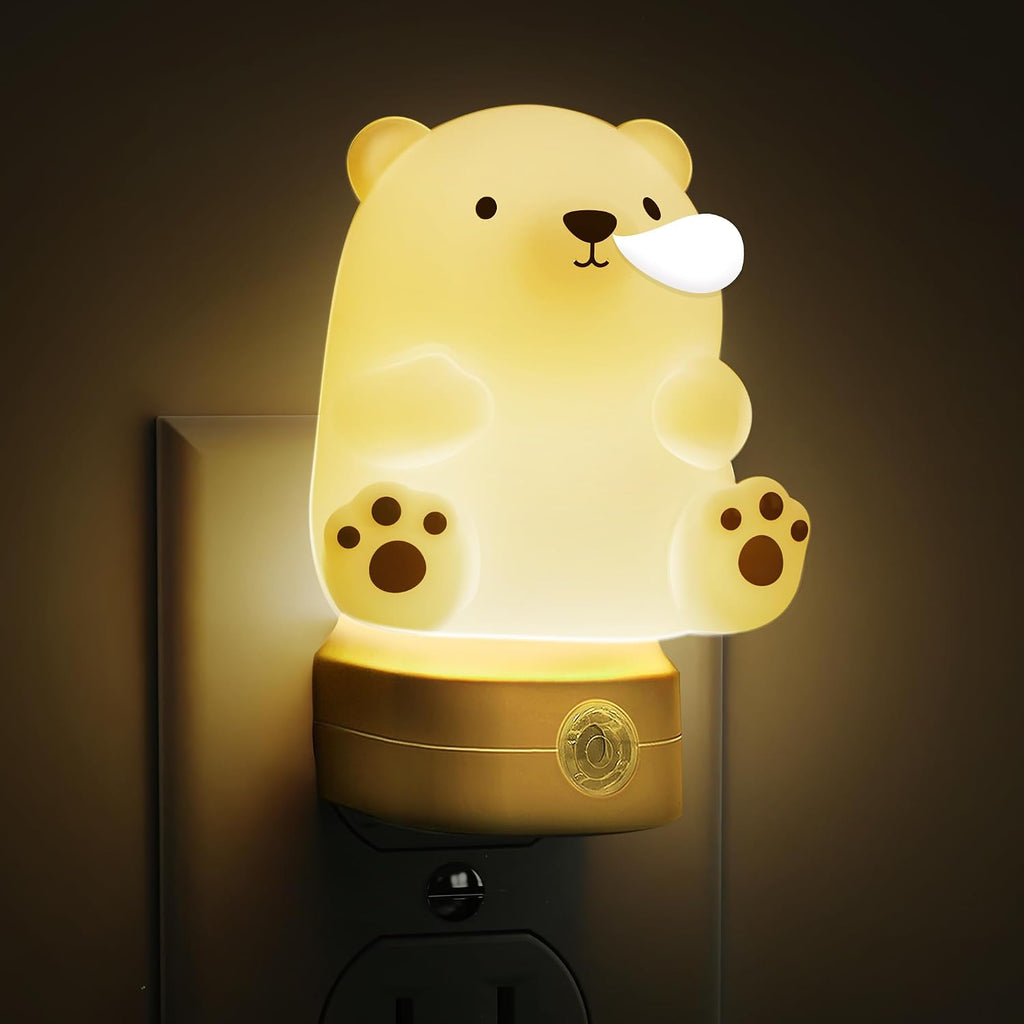 L LOHAS LED Night Light for Kids, 3D Cute Bear Night Light Plug in, Dusk to Dawn Nursery Night Lights, RGB+Soft White 3000K, 3 Lighting…