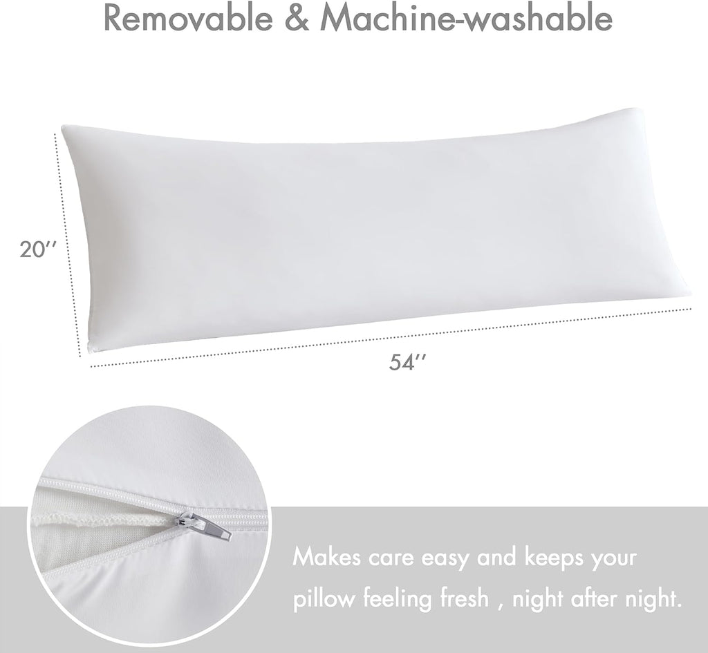 Madisonpark Madison Park Cooling Body Pillow for Side Sleepers & Hot Sleepers, 20"x54" Full Body Pillow with Memory Foam Fill, Pregnancy &…