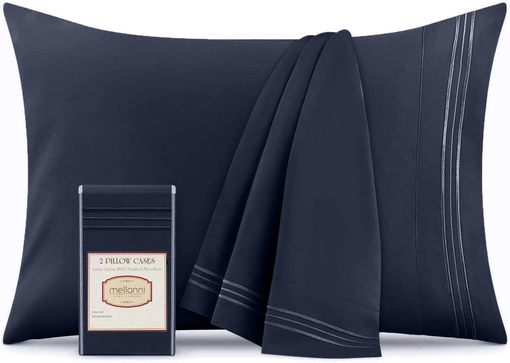 Mellanni Pillow Cases - Luxury, Extra Soft, Cooling Pillow Covers - 2 PC Iconic Collection Pillowcases - Envelope Closure (Standard/Queen 2…