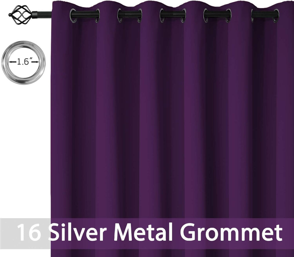Yakamok Extra Wide Blackout Curtain for Sliding Glass Door, Grommet Thermal Insulated Room Divider Curtain 100W x 84L inch, Room…