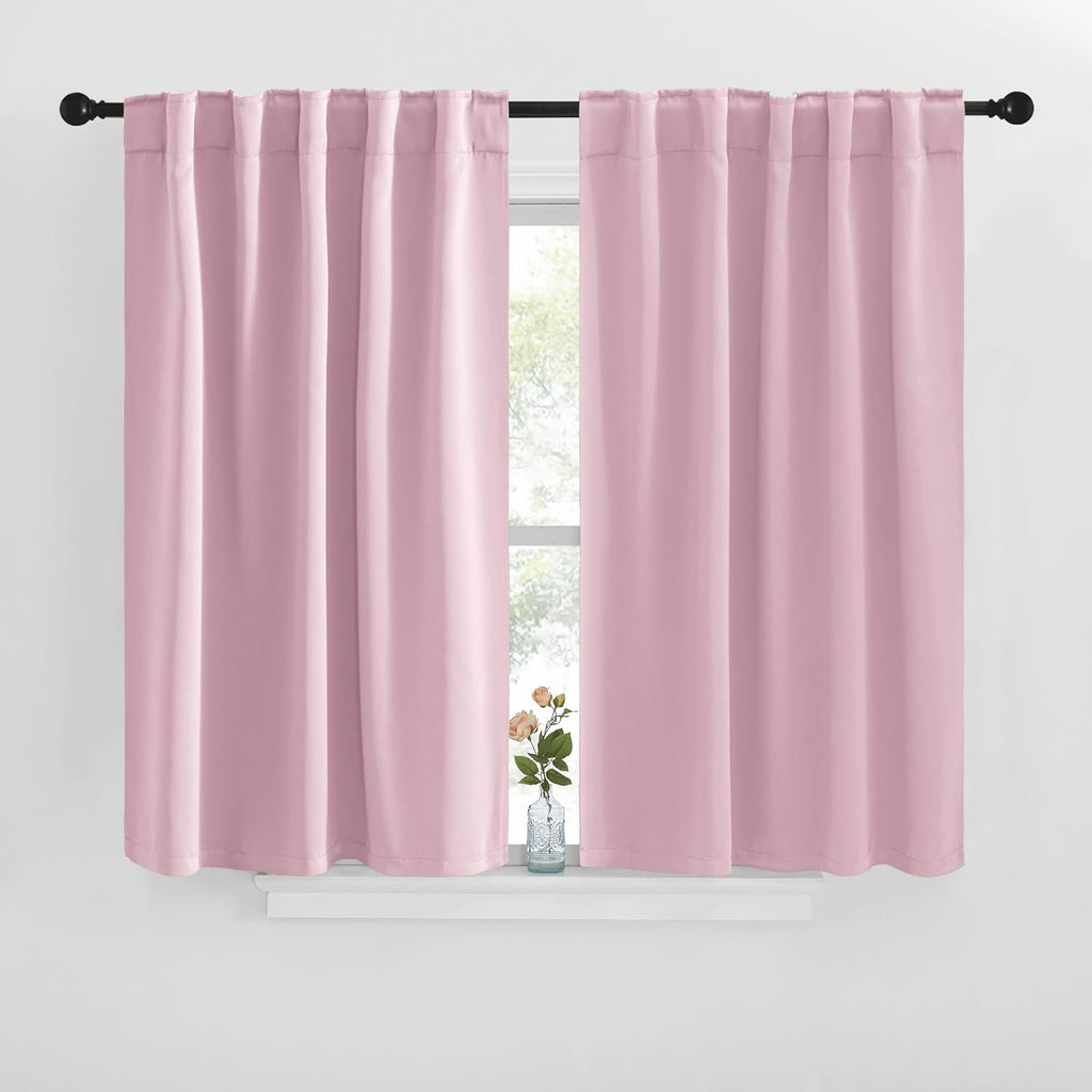 NICETOWN Blackout Window Curtains for Camper - (Baby Pink Color) 42x40 Inch, 2 Panels Set, Thermal Insulated Room Darkening Blackout…