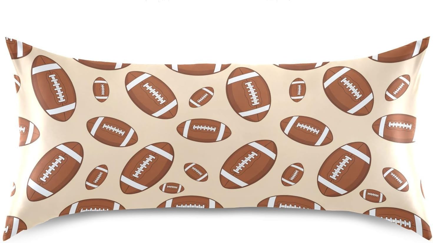 Sports Football Khaki Pillow Covers Silk Pillowcase for Hair and Skin Soft Breathable Smooth Cooling Satin Pillowcase Standard Size…