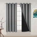 Yakamok Thermal Insulated 100% Blackout Curtains for Bedroom, Heat and Full Light Blocking Drapes with Black Liner for Living Room, 54 inch…