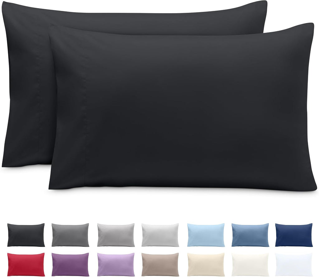 BareHome Bare Home Microfiber Pillow Cases - King Size 20x40 - Cooling Pillowcases - Double Brushed - easy maintenance - Envelope Closure…