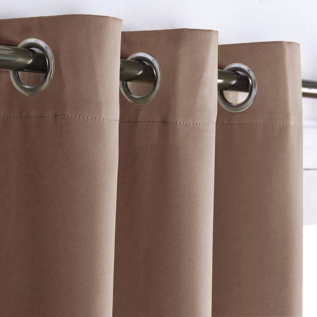 NICETOWN Small Window Blackout Curtain Panel Window Treatment Thermal Insulated Solid Grommet Blackout Drape for Cafe Store (1 Panel, 42…