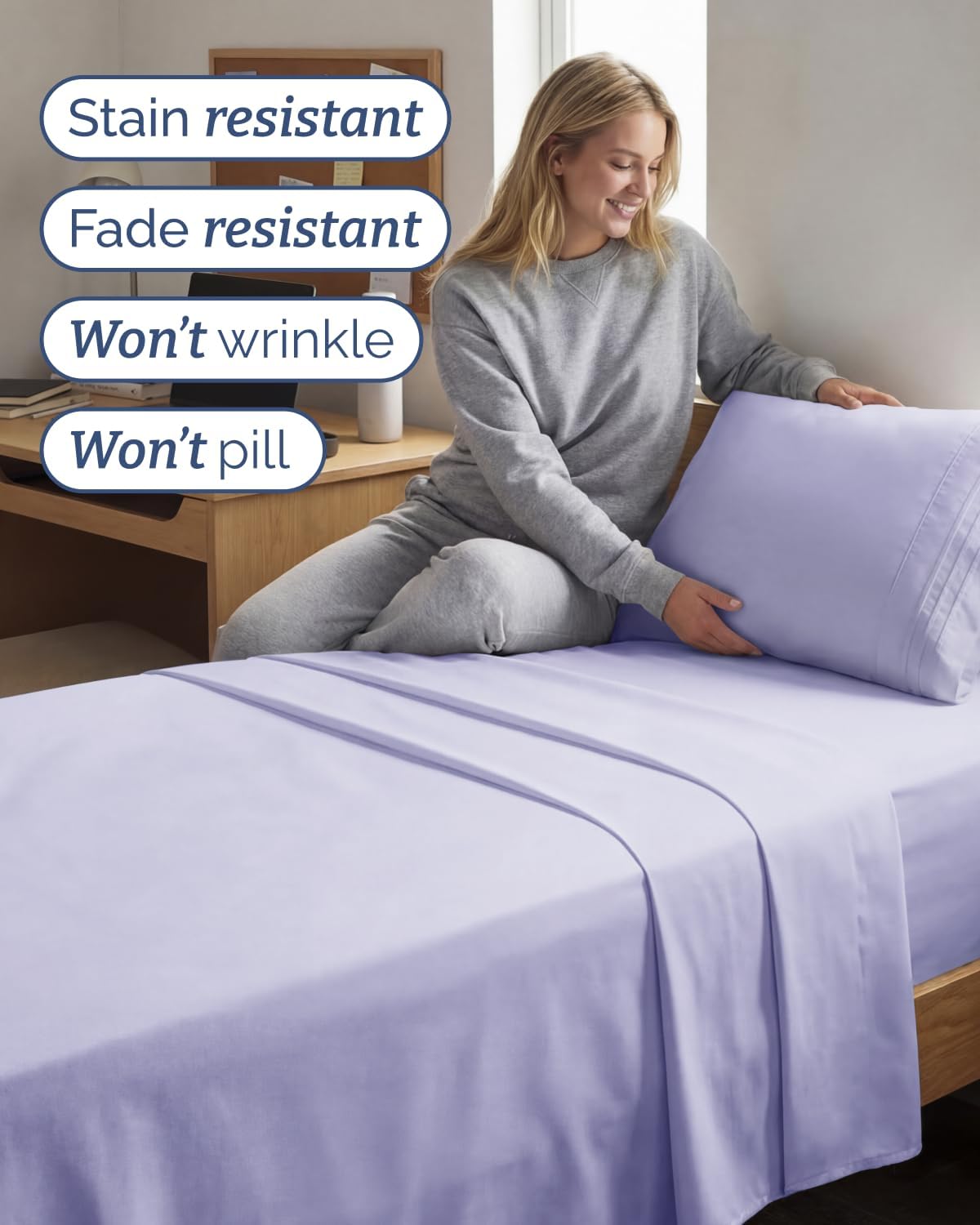 Twin XL 4 Piece Sheet Set - Comfy Breathable & Cooling - Hotel Luxury Bedding for Women, Men, Kids, Teens & Children - 1 Flat & 1 Fitted…