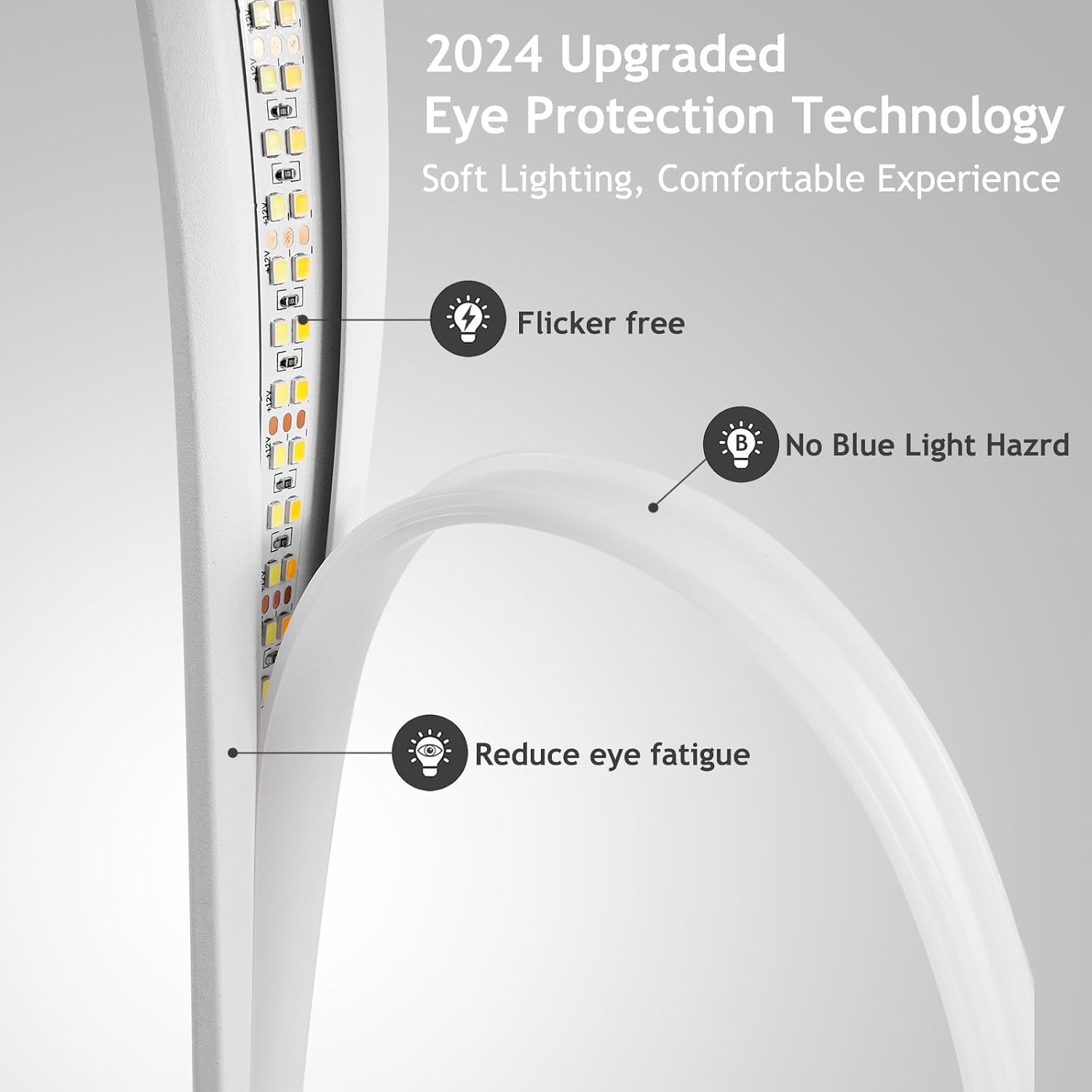 NUÜR Modern Table Lamp, Stepless Dimmable LED Spiral Lamp for Living Room, Contemporary Nightstand Lamp, White Bedside Table Lamp for…