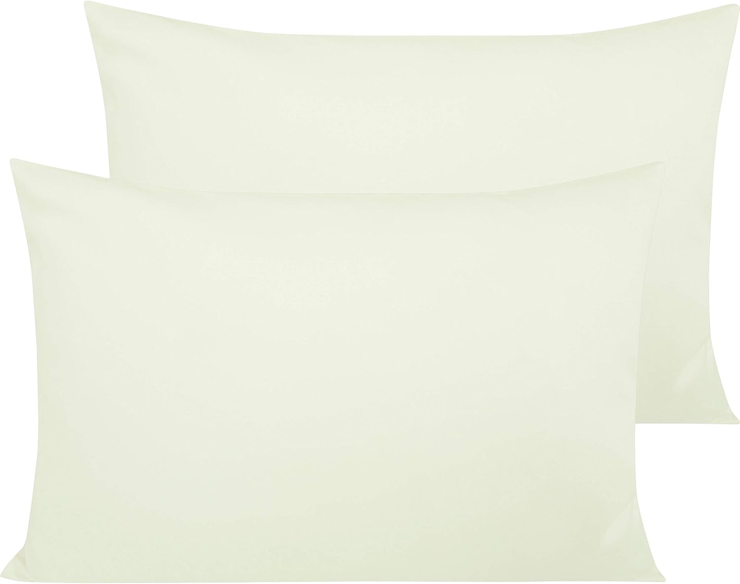 NTBAY Egyptian Cotton Queen Pillowcases - Set of 2, 500 Thread Count Cotton Pillowcases - Soft and Breathable Envelope Closure Pillow…