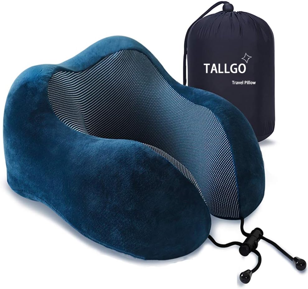TALLGONeckPillowAlwaysHere TALLGO Travel Pillow, Memory Foam Neck Pillow Head Support Soft Pillow for Sleeping Rest, Airplane Car & Home Us…