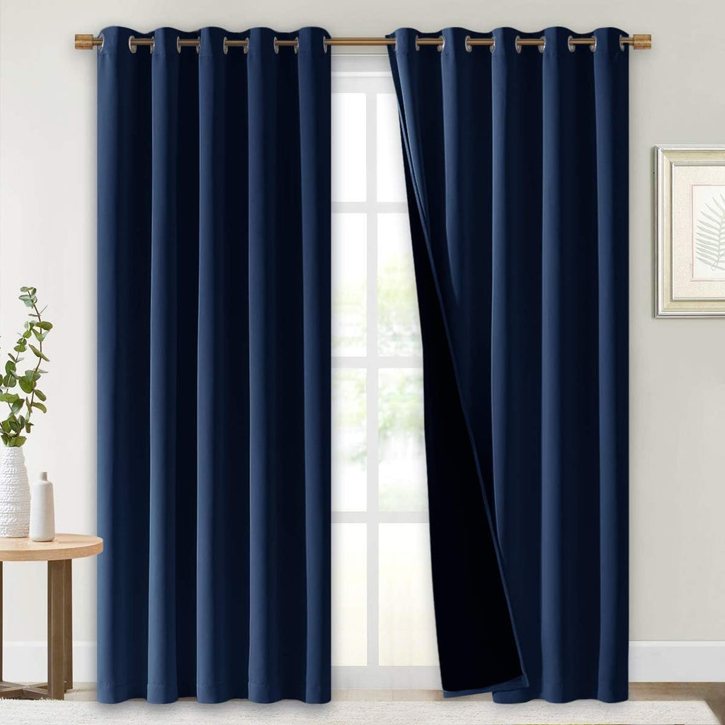 Nicetown 100% Blackout Cold Blocking Curtain, Thermal Insulated & Energy Efficiency Window Draperies for Guest Room, Full Shading Panels fo…