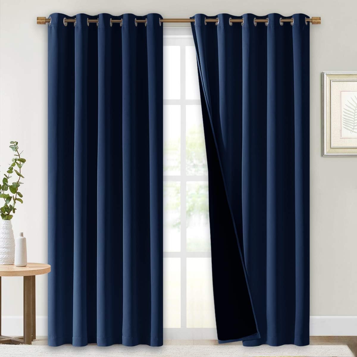Nicetown 100% Blackout Cold Blocking Curtain, Thermal Insulated & Energy Efficiency Window Draperies for Guest Room, Full Shading Panels fo…