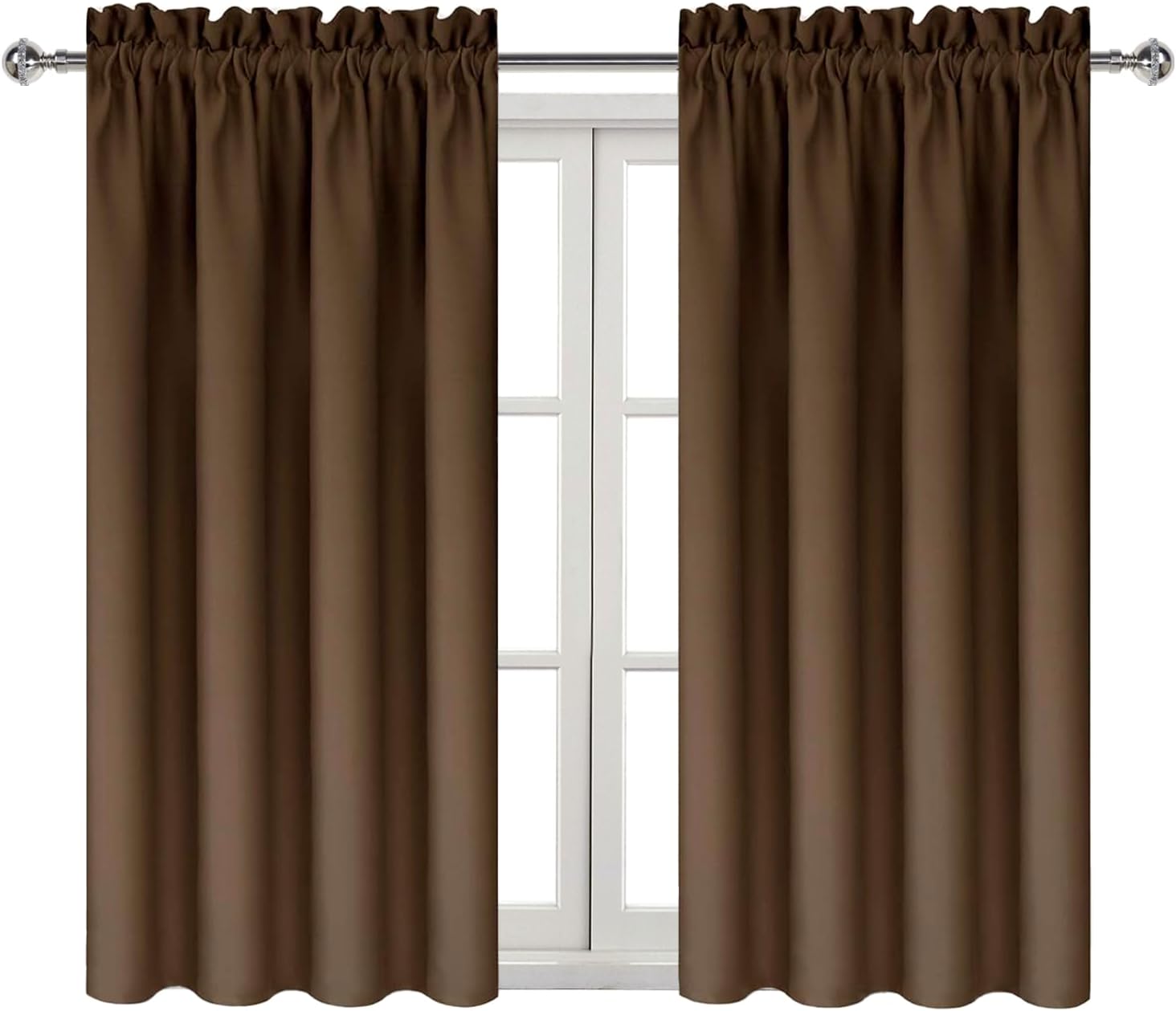 Dwcn Brown Blackout Curtains for Bedroom -Rod Pocket Thermal Insulated Room Darkening Drapes for Living Room, W 42 x L 54 Inch, 2 Panels 54…