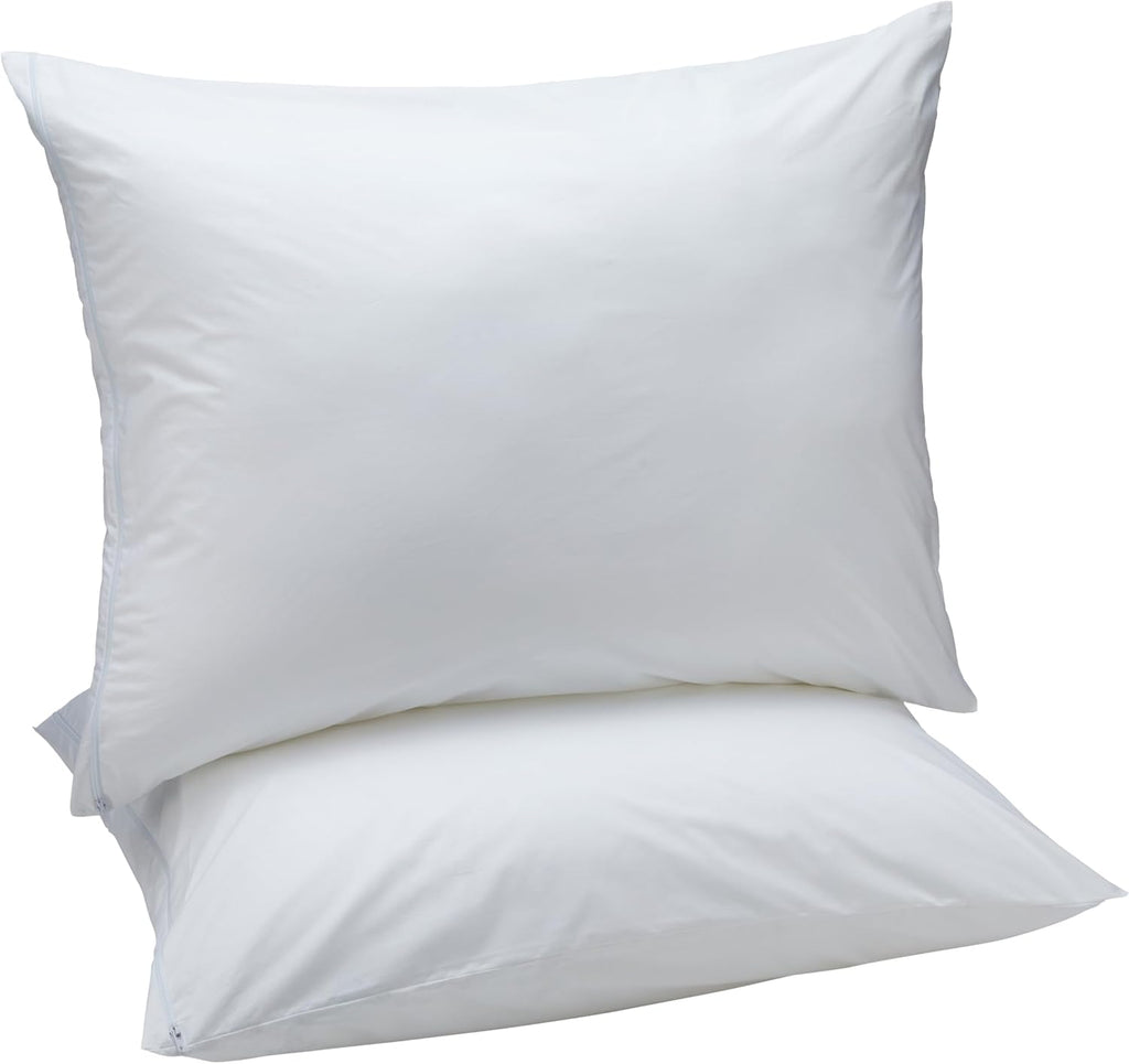 Amazon Basics Down Alternative Bed Pillows with Hypoallergenic Pillow Protector Cases, Soft Density for Stomach and Back Sleepers…