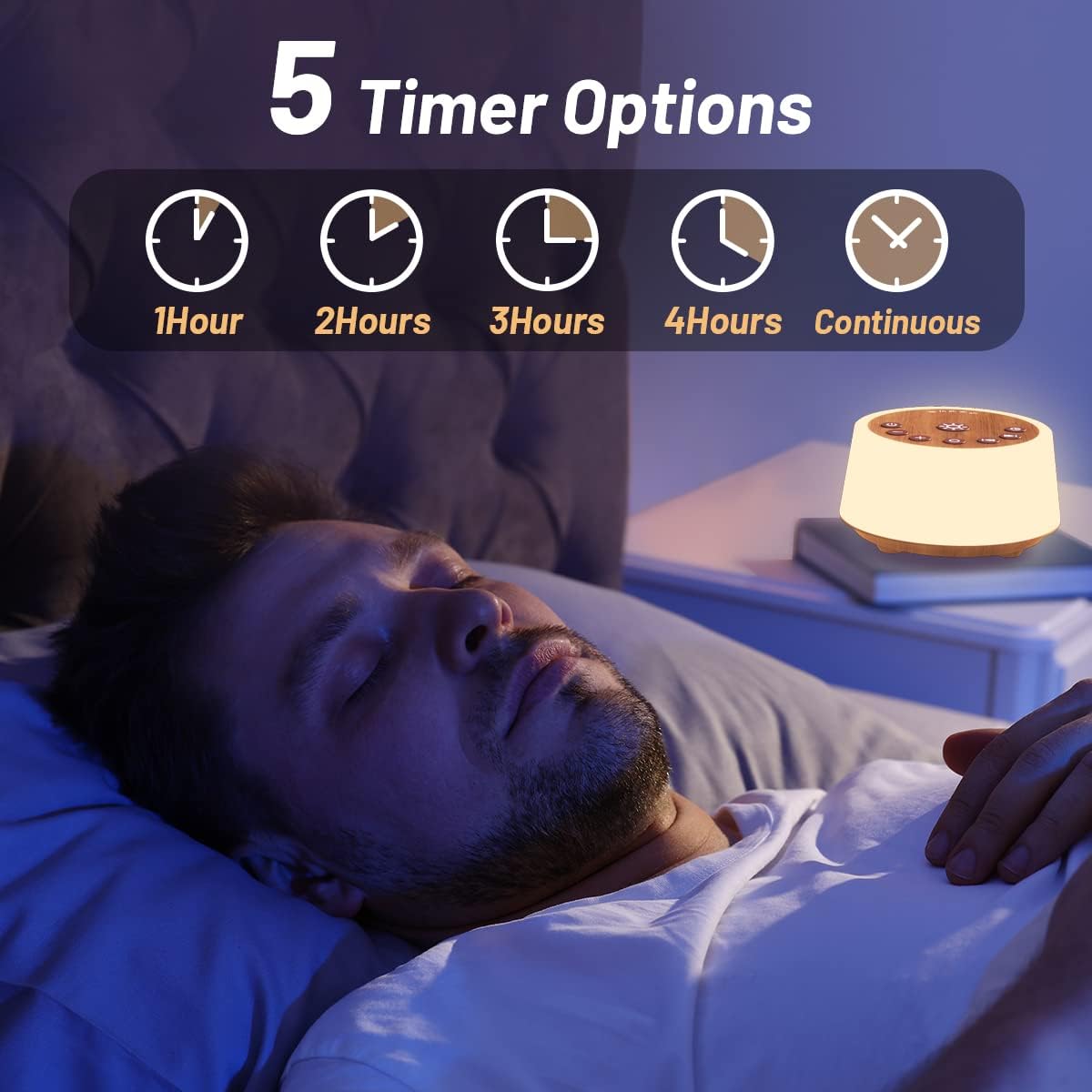 Color Noise Sound Machines with 10 Colors Night Light 25 Soothing Sounds and Sleep White Noise Machine 32 Volume Levels 5 Timers…