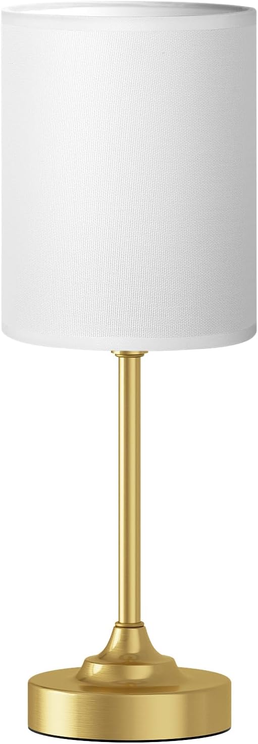 Dicoool Touch Bedside Table Lamps for Bedroom - 3 Way Dimmable Gold Nightstand Lamp, Small Desk Lamp for Office, Living Room, Dorm Room…