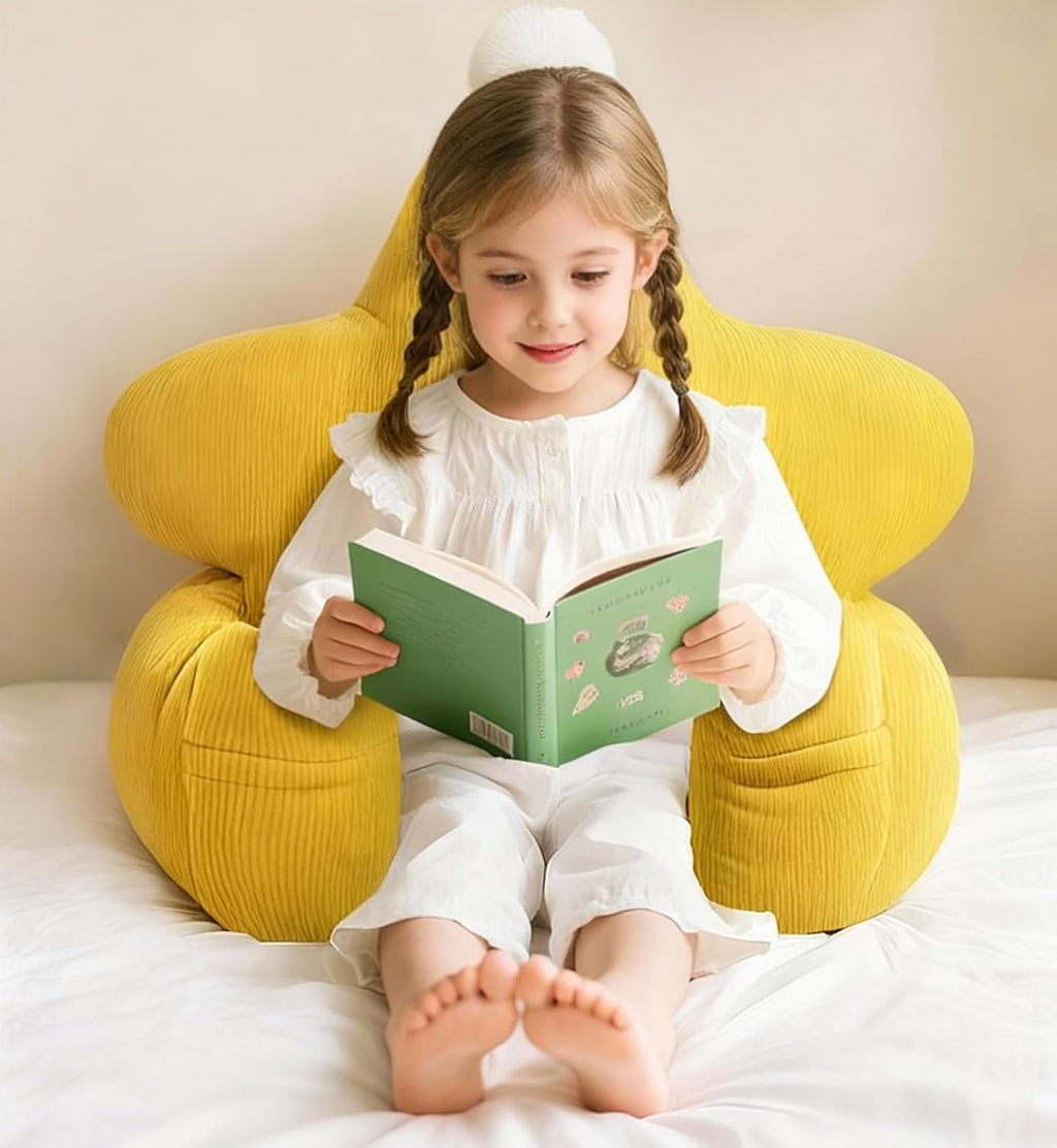 Ceanlex Reading Pillows for Sitting in Bed, Corduroy Back Pillow Bed Sitting Up, Cute Star Shape Back-Rest Support Cushion for Sit Up on Co…